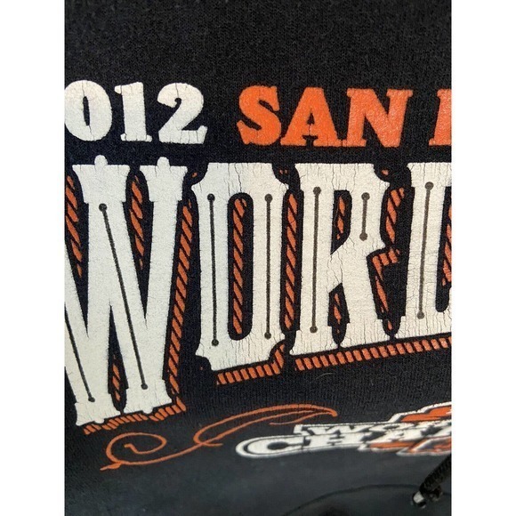 Vintage 2012 World Series Hoodie Majestic Black San Francisco Giants MLB X Large - Picture 5 of 5